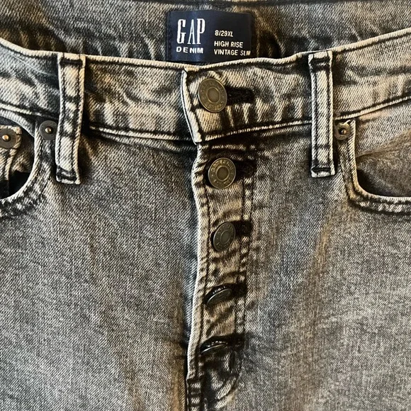 GAP Tall High Rise Vintage Slim Jeans | Size 8 Extra Long - Picture 3 of 10
